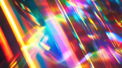 Prism reflections creating rainbow light beams