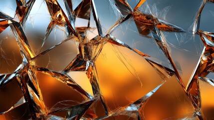 Fototapeta premium Shattered glass reflecting prismatic light