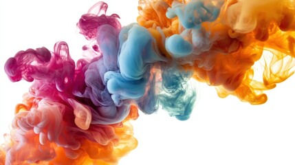 Fototapeta premium Smoke merging with ink in water for surreal patterns