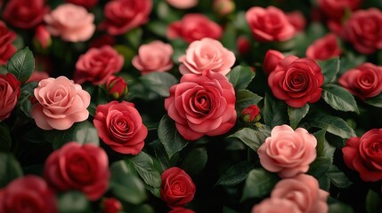 Romantic rose garden cluster