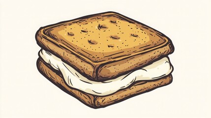 Hand-drawn doodle icon of s&acirc;&euro;&trade;mores