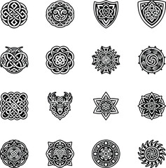 Celtic Protection Symbols Glyph Icons