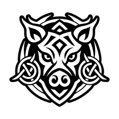 Boar symbol icon in glyph style