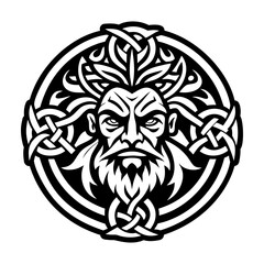 A solid style icon of celtic god symbol