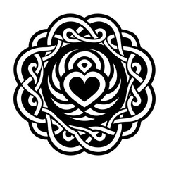 A solid style icon of celtic love symbol