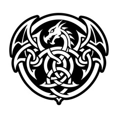 A filled style icon of dragon tattoo symbol