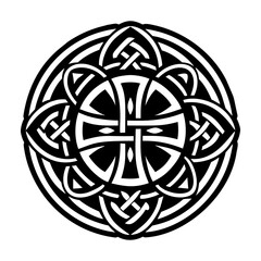 A solid style icon of mystic cross symbol