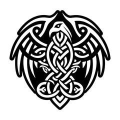 Raven symbol icon in glyph style