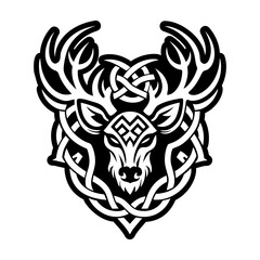 Stag antlers icon in glyph style