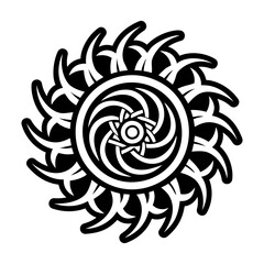 Sunbeam spiral symbol icon in glyph style