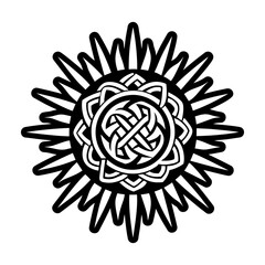 A glyph style icon of sun rays symbol