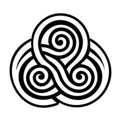 Triple spiral icon in glyph style