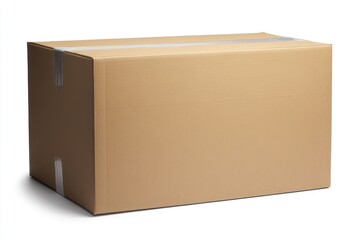 Brown cardboard box ready for shipping or storage in a clean environment