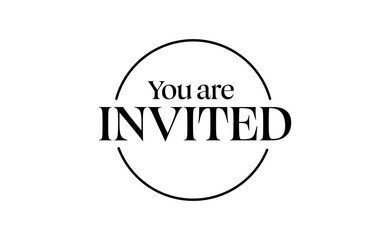 You are invited, elegant text design for invitations.