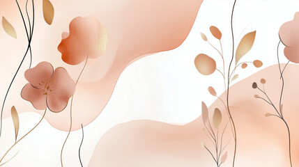 Minimalist mindfulness background design with an elegant touch and flowers