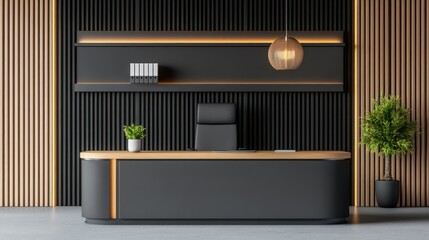 Modern Office Reception Desk With Minimalist Design