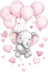cute elephant for boys and girls on white