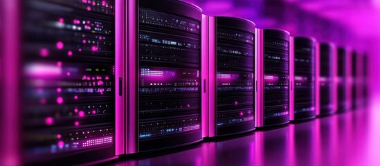 Fototapeta premium Modern Data Center Server Room Technology Infrastructure