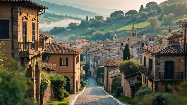 The stunning town of Sant'Agata de' Goti in the province of Benevento Italy, sunny summer day

