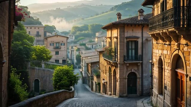 The stunning town of Sant'Agata de' Goti in the province of Benevento Italy, sunny summer day

