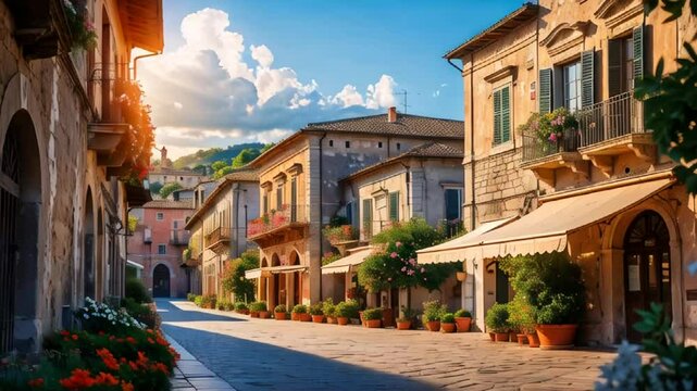 The stunning town of Sant'Agata de' Goti in the province of Benevento Italy, sunny summer day

