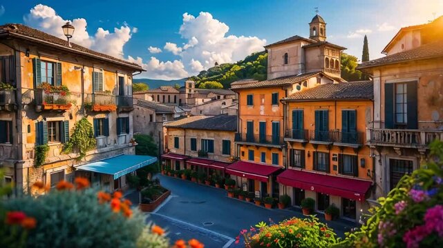 The stunning town of Sant'Agata de' Goti in the province of Benevento Italy, sunny summer day

