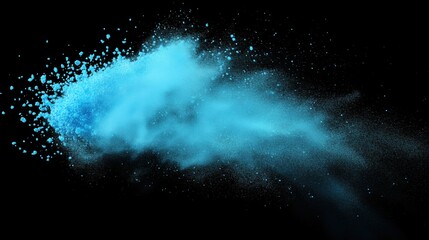 3d, background, abstract, Bright powder, sea-green sand, blue explodes in dynamic motion