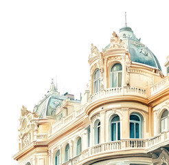 Obraz premium PNG Monaco building architecture vintage architectural.