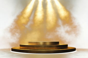 PNG Gold podium spotlight background lighting.