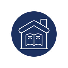Home Schooling icon vector stock illustration