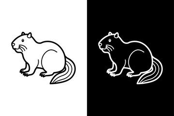 Beaver icon vector on White Background ,Vector Art Illustration on white background.