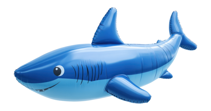 PNG Blue shark 3d inflatable illustration accessory animal summer.