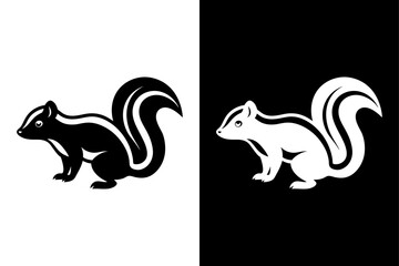 Skunk icon vector on White Background ,Vector Art Illustration on white background.