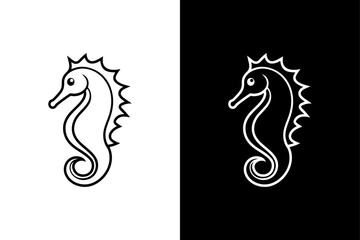 Seahorse icon vector on White Background ,Vector Art Illustration on white background.