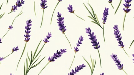 Naklejka premium A close-up of lavender flowers on a white background, with purple flowers in the foreground