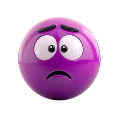 Naklejka premium isolated purple 3d emoji confused face on plain background funny emoticons reaction icons