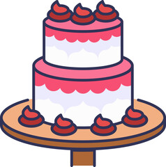 Wedding Cake Icon Illustrations