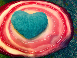 Fluffy hearts, Valentine's Day. Love, St. Valentine's Day background.