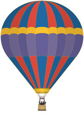 Fototapeta premium colourful hot air balloon isolated on a white background