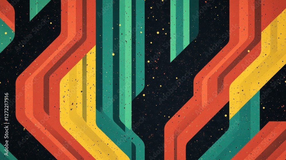 Poster Abstract colorful layered lines background