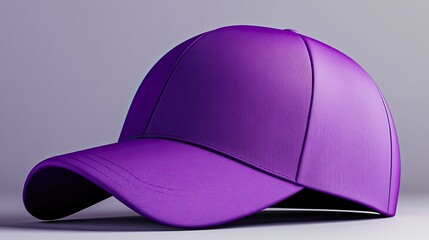 Fototapeta premium A Purple Baseball Cap Displayed on a Neutral Background