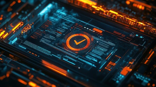 A rich perspective of a security software installation screen on a laptop with a tablet to the side showing an assurance checkmark depicting the seamless integration and essential updates