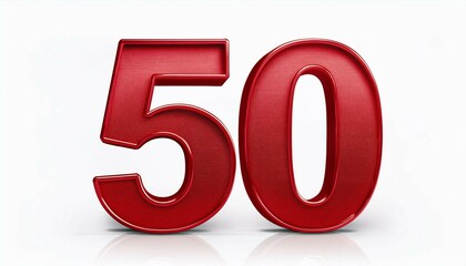 50 number on a white background