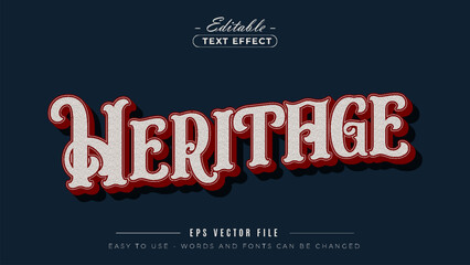 Obraz premium Heritage text effect with retro typography and editable vector design.
