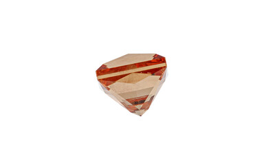 Garnet with rutile inclusions faceted old mine cut stone mineral macro photography on white...