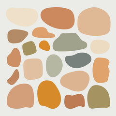 A composition of organic abstract shapes in earthy tones. Ideal for modern branding, interior design, and minimalist artwork.