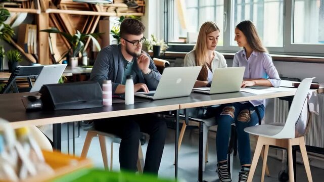 Recycling bins in a modern workspace promoting sustainable practices and environmental awareness among employees