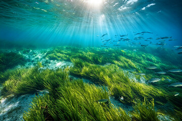 Naklejka premium Pradera Submarina