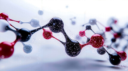 A close up of a molecular model of a molecule
