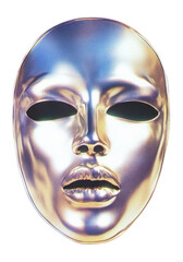 PNG 3d mask shape illustration futuristic metallic.